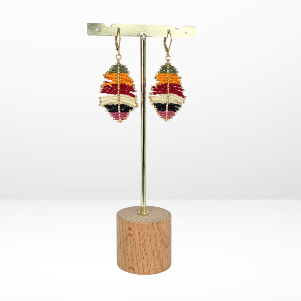 Aretes Tejidos en Miyuki - Plumas