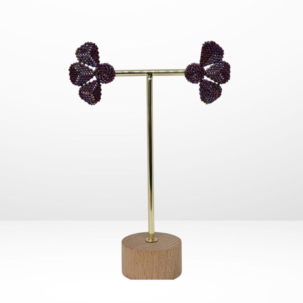 Aretes Tejidos en Miyuki - Florecitas Primavera