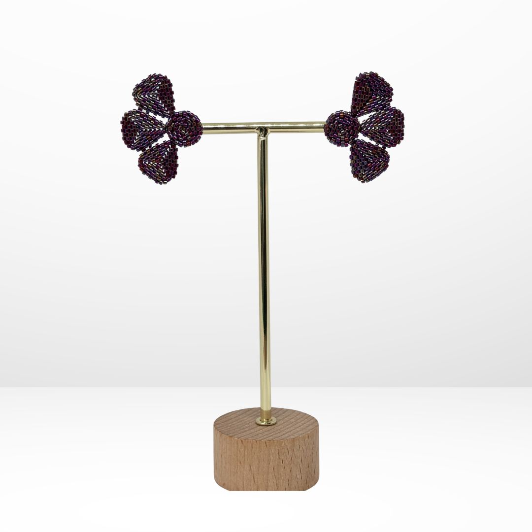 Aretes Tejidos en Miyuki - Florecitas Primavera