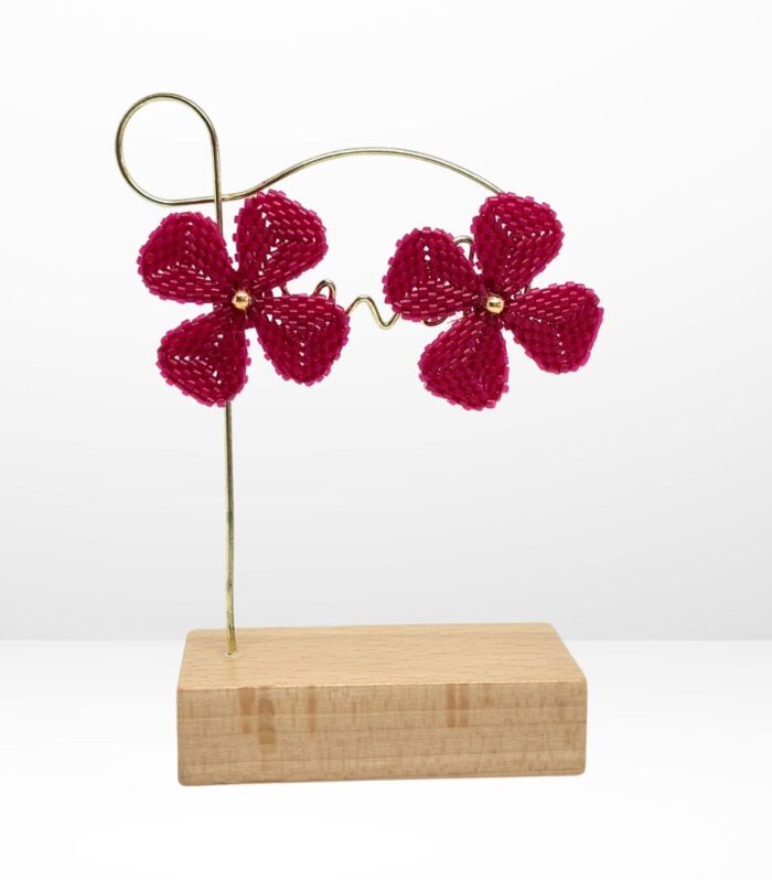 Aretes Tejidos en Miyuki - Flores Tiernas