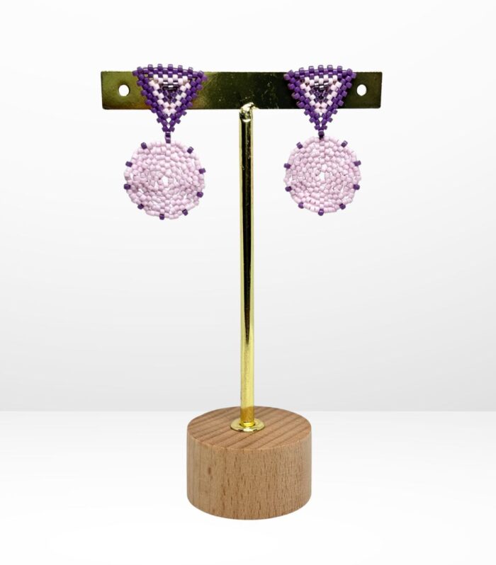 Aretes Tejidos en Miyuki - Morados
