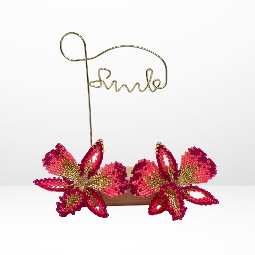 Aretes Tejidos en Miyuki - Orquídea Vibrante