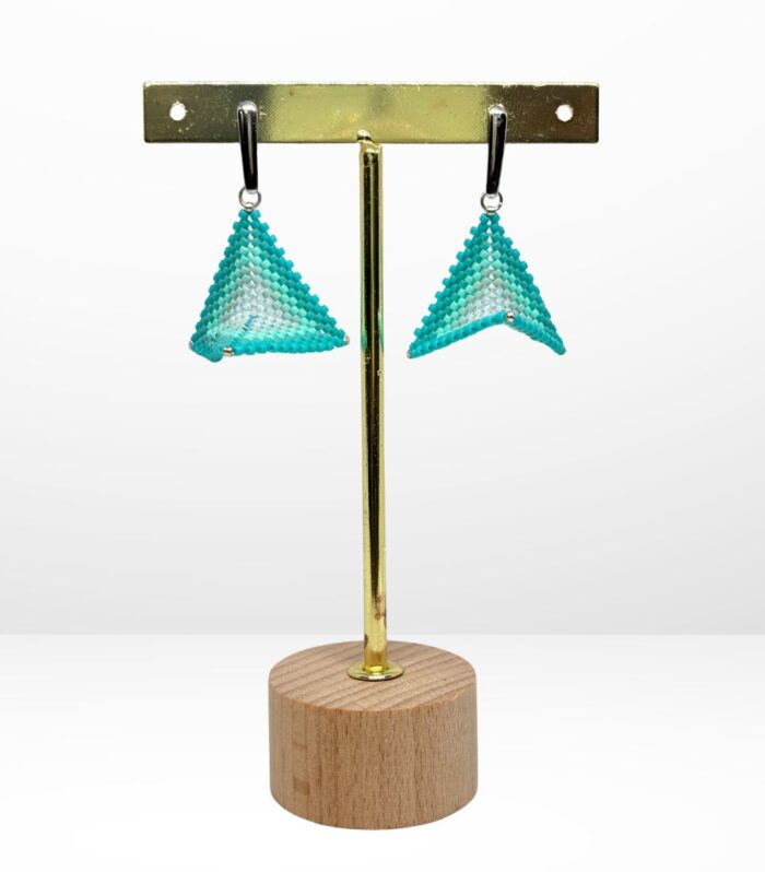 Aretes Tejidos en Miyuki - Diamante Turquesa