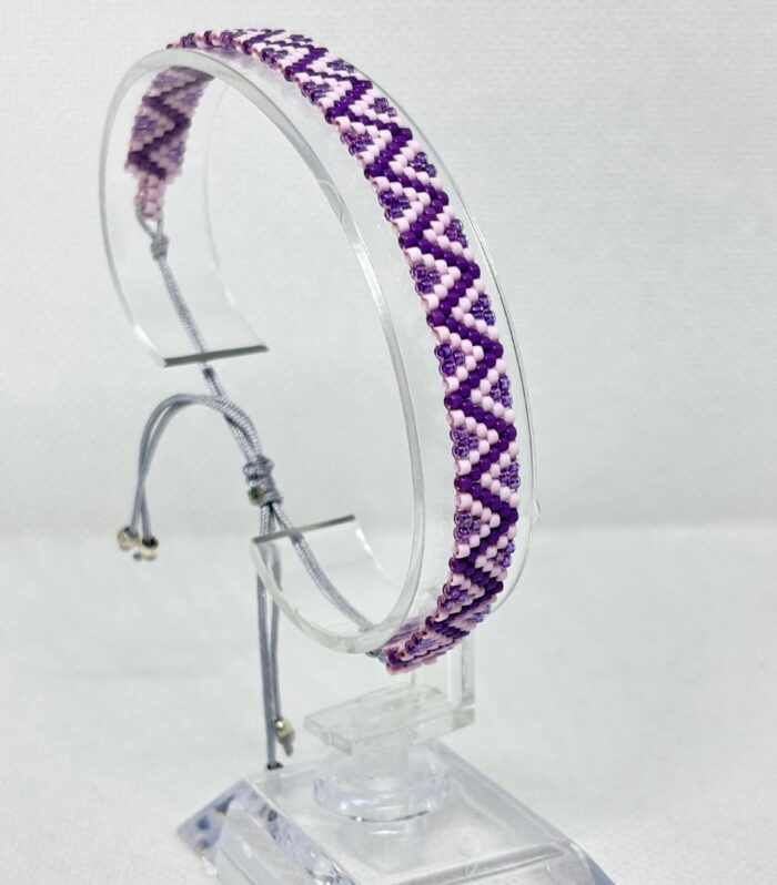 Pulsera Tejida en Miyuki - Armonía Morada