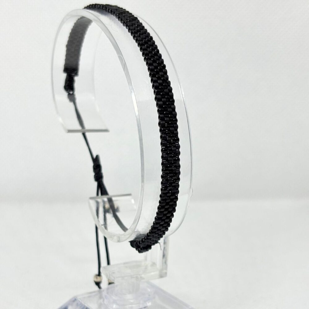 Pulsera Tejida en Miyuki - Armonía Negra