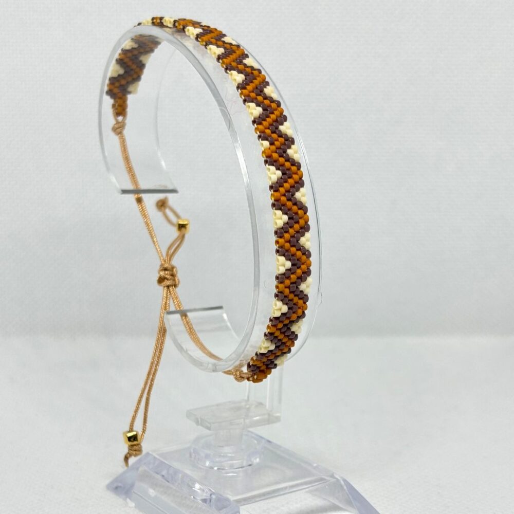 Pulsera Tejida en Miyuki - Armonía Colores Tierra