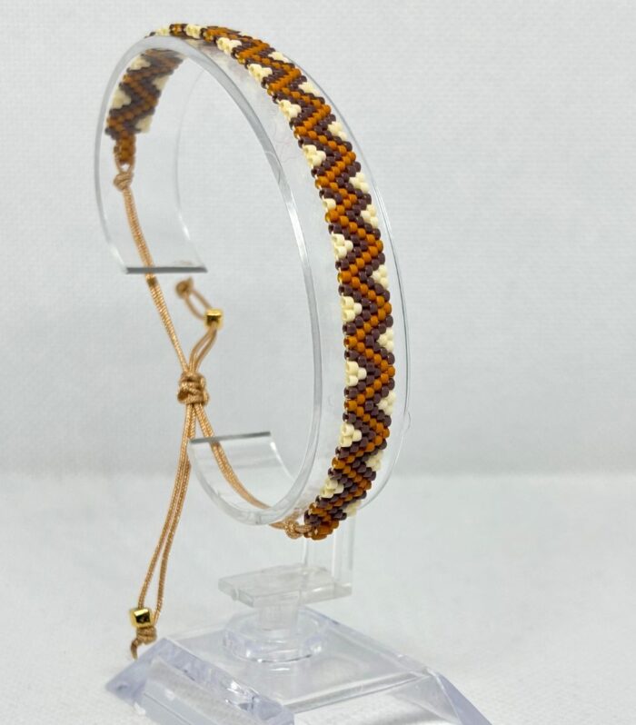 Pulsera Tejida en Miyuki - Armonía Colores Tierra