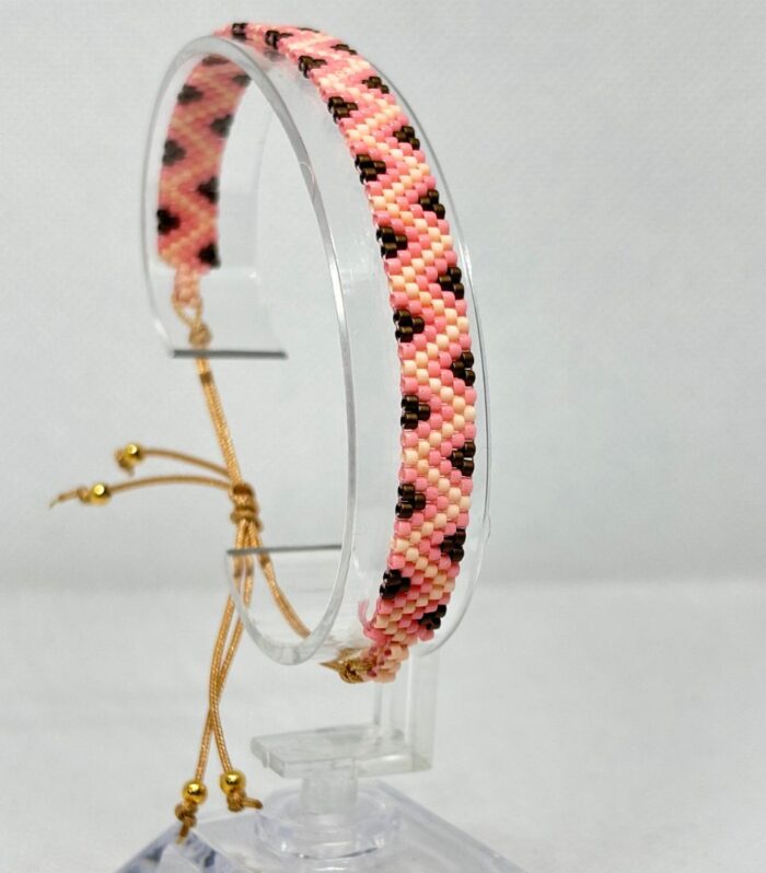 Pulsera Tejida en Miyuki - Armonía Rosado