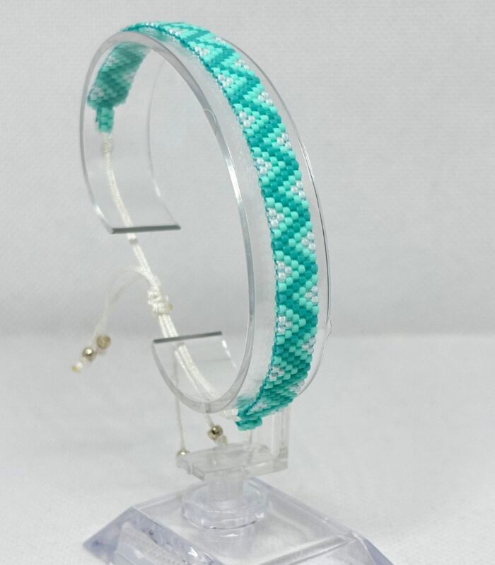 Pulsera Tejida en Miyuki - Armonía Turquesa