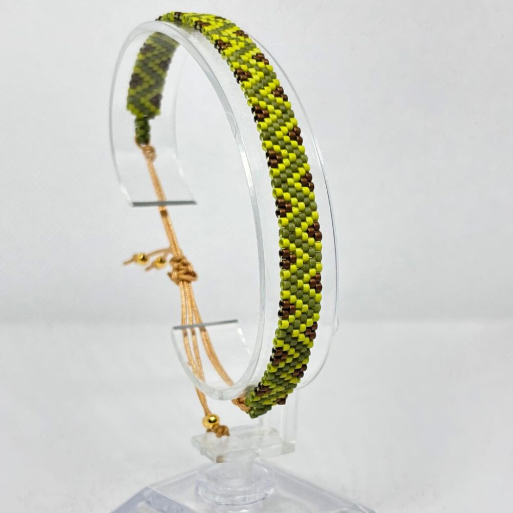 Pulsera Tejida en Miyuki - Armonía Verde