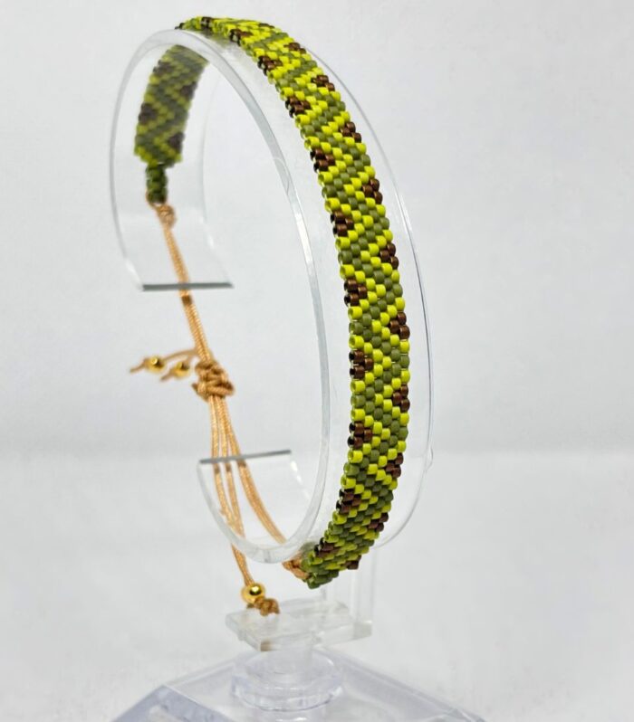 Pulsera Tejida en Miyuki - Armonía Verde