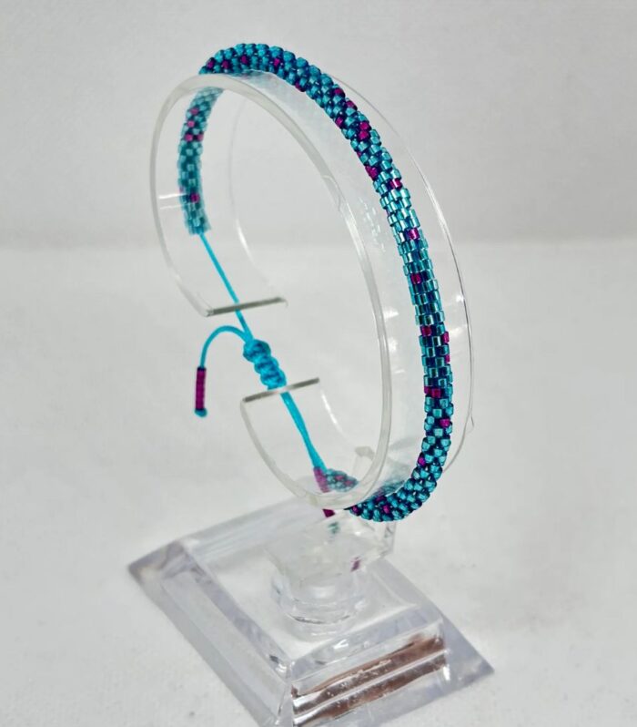 Pulsera Tejida en Miyuki - Tierna Acua