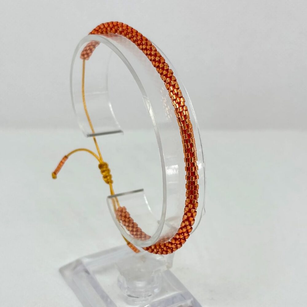 Pulsera Tejida en Miyuki - Tierna Bronce