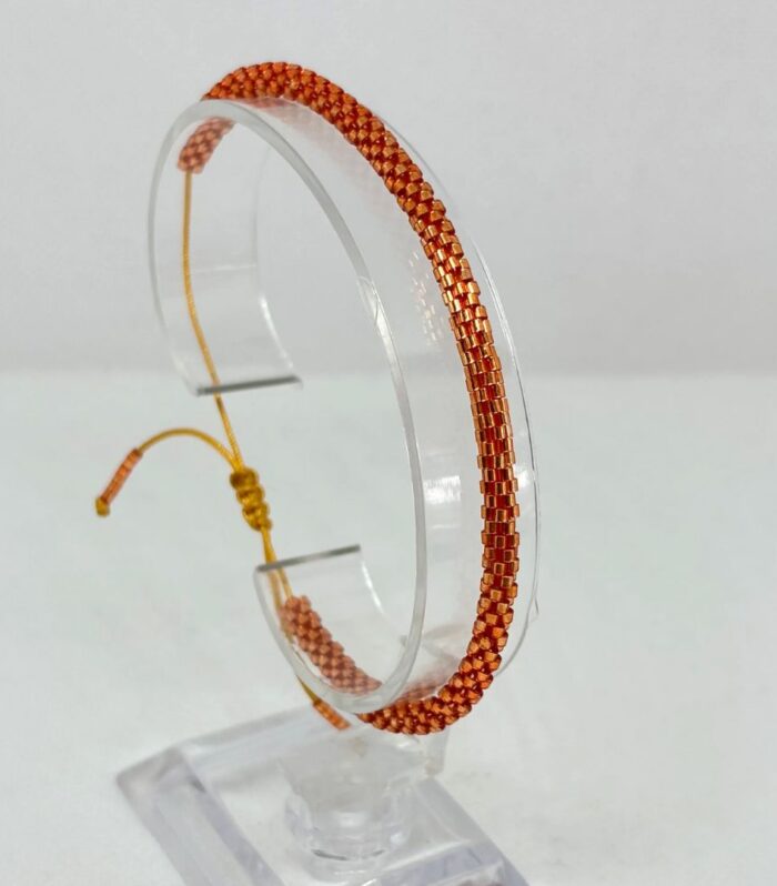Pulsera Tejida en Miyuki - Tierna Bronce