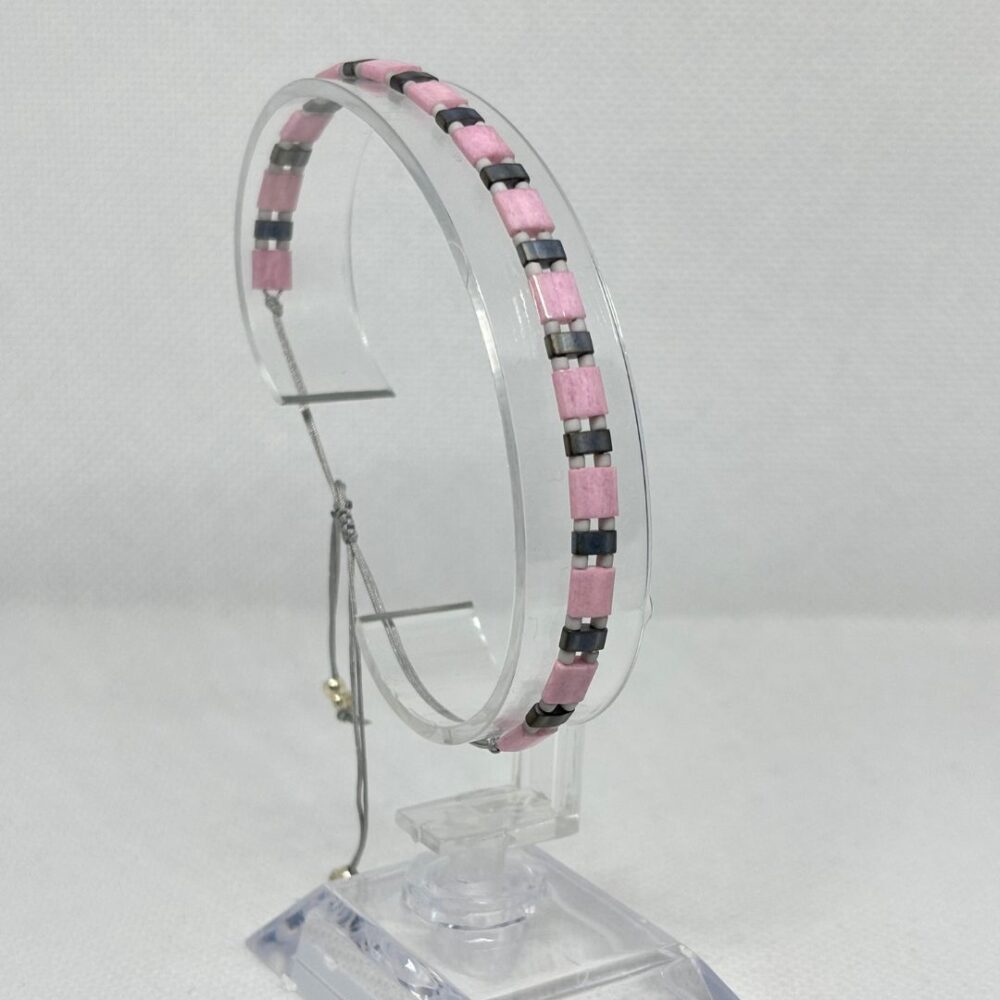 Pulsera Tejida en Tilas - Lila y Gris