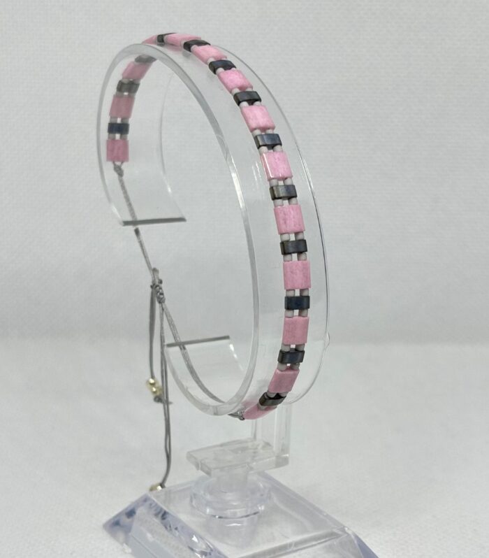Pulsera Tejida en Tilas - Lila y Gris