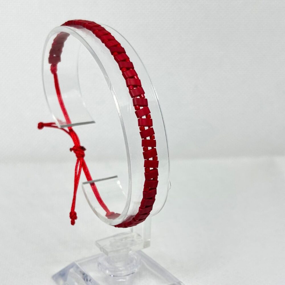 Pulsera Tejida en Tilas - Rojas