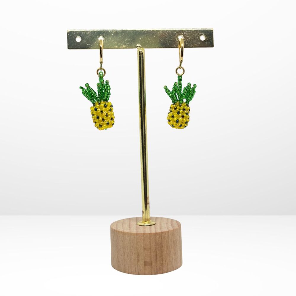 Aretes tejidos en Miyuki -  Sol y Piña