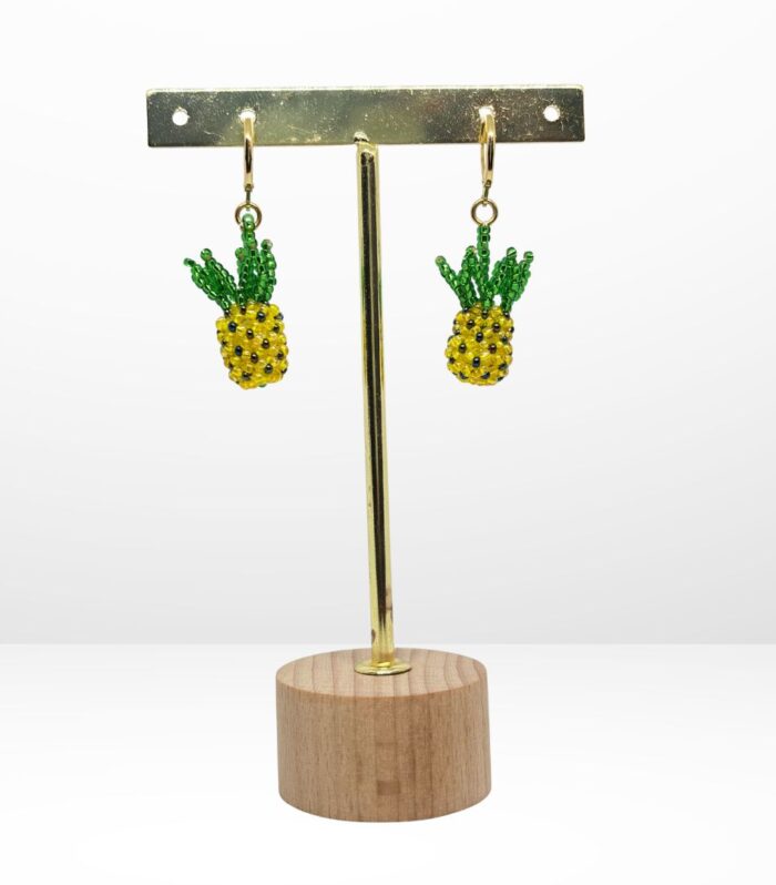 Aretes tejidos en Miyuki -  Sol y Piña