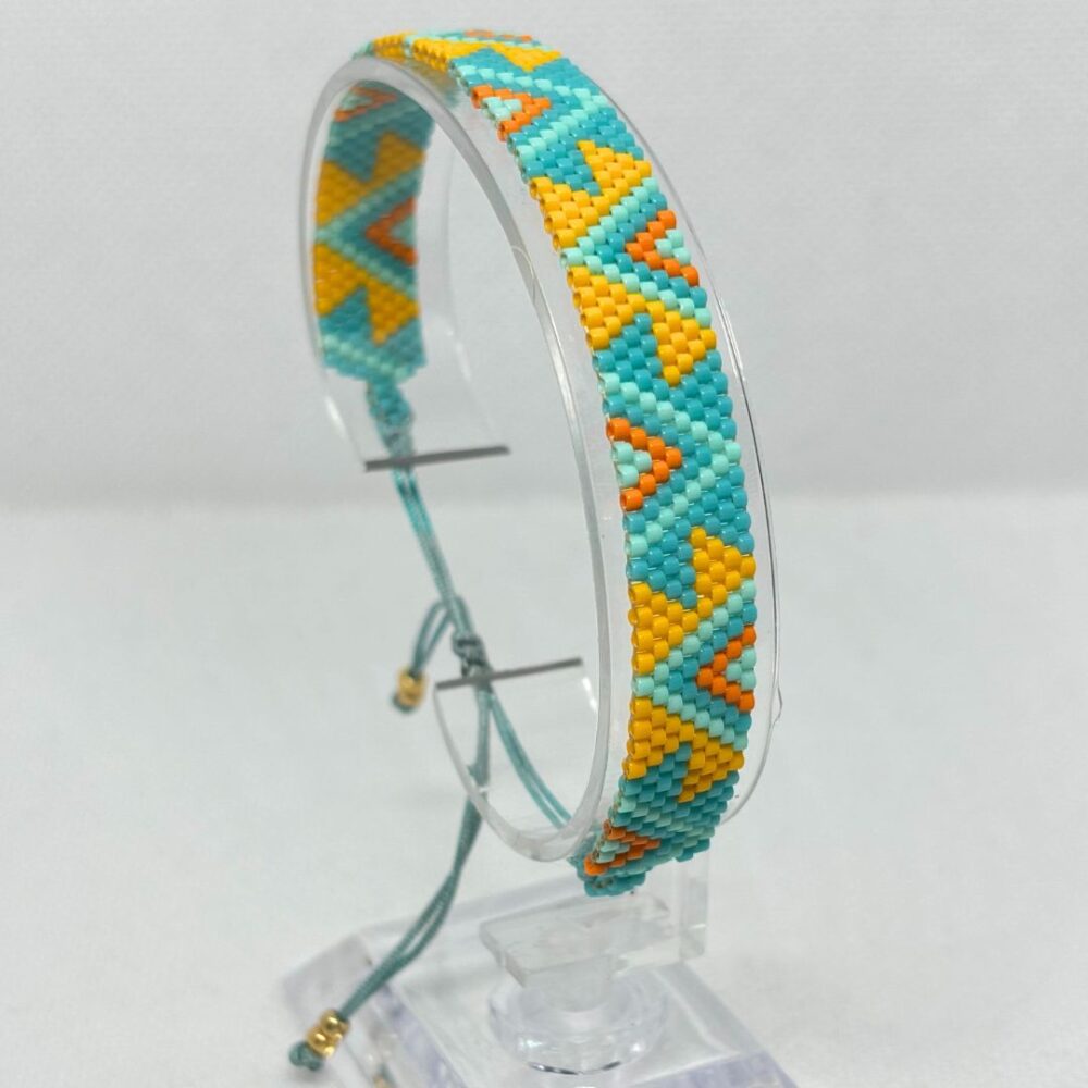 Pulsera tejida en Miyuki - Tropicolor