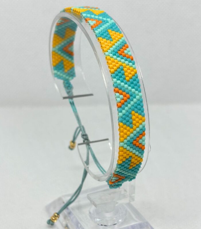Pulsera tejida en Miyuki - Tropicolor