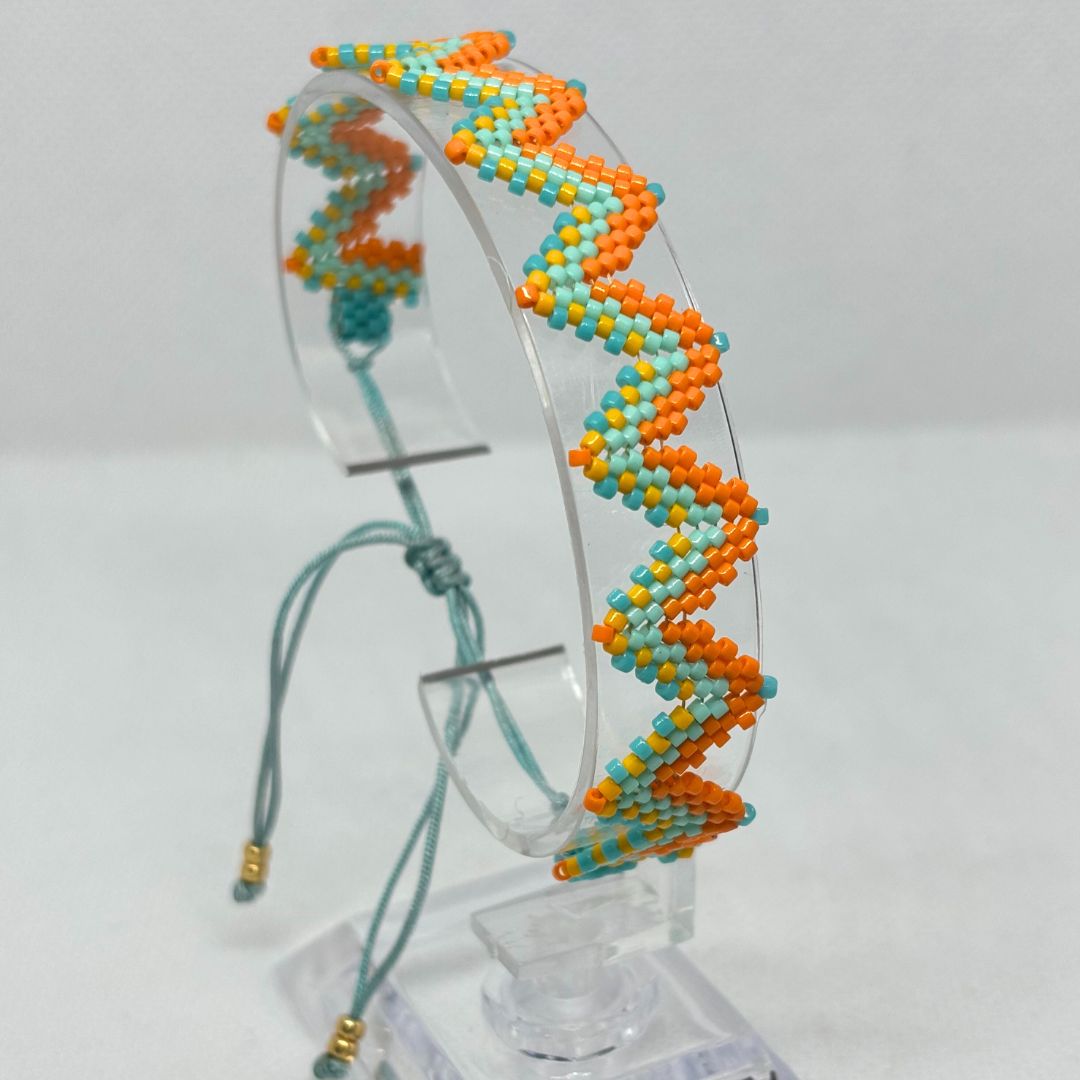 Pulsera tejida en Miyuki - Verano en zig-zag