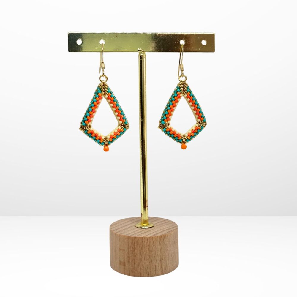 Aretes tejidos en Miyuki -  Arena marina