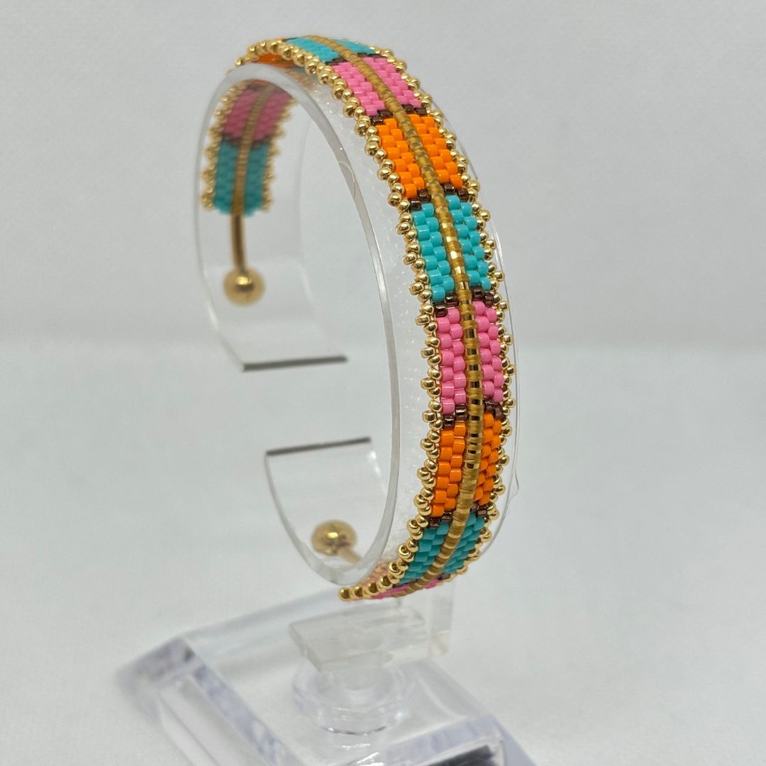 Brazalete Tejido en Miyuki -  Atardecer Tropical