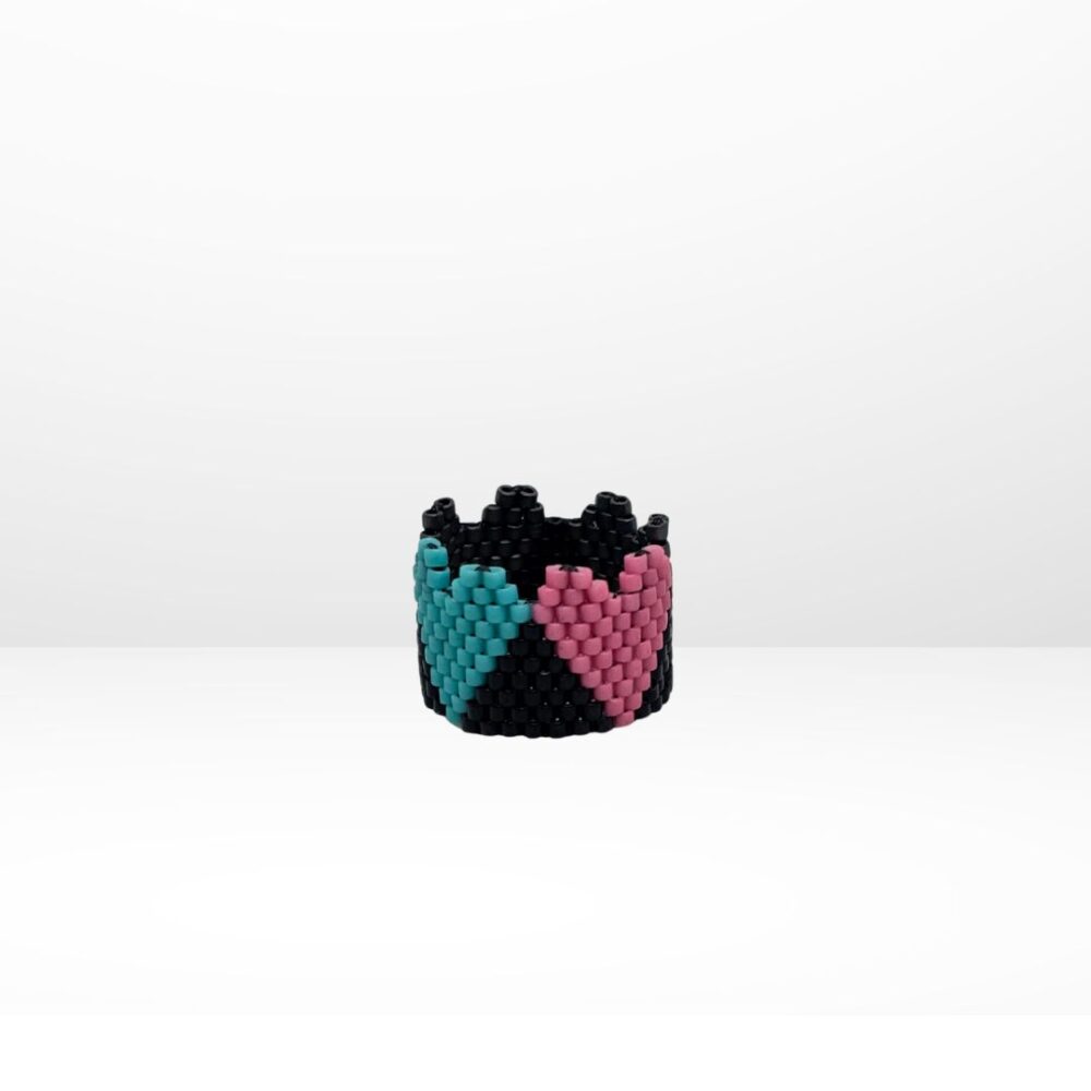 Anillo Tejido en Miyuki - Pacto Agata Negra