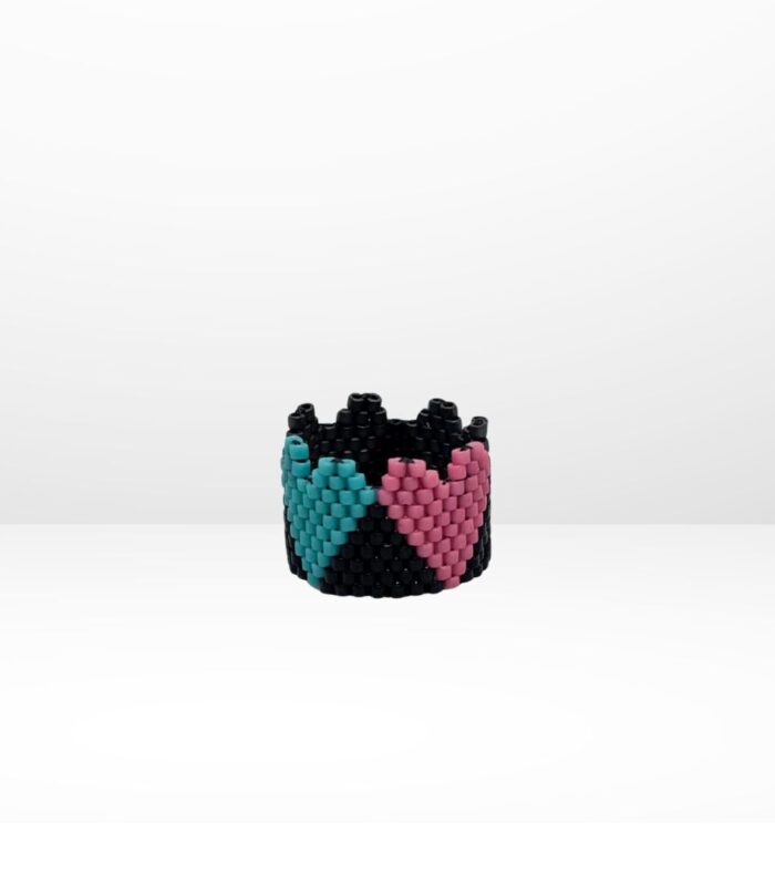 Anillo Tejido en Miyuki - Pacto Agata Negra