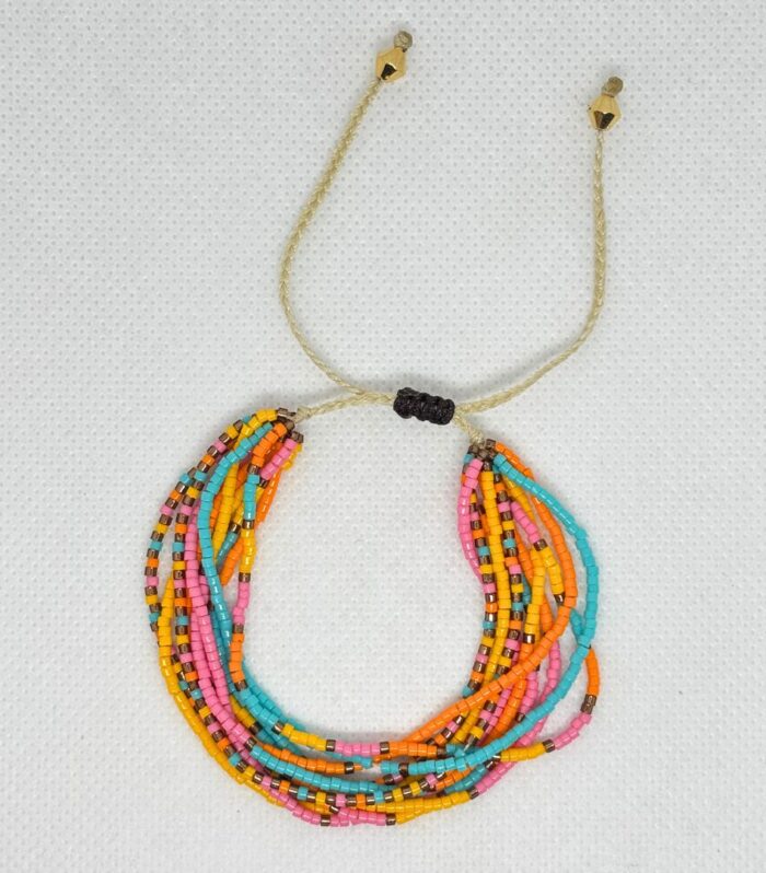 Pulsera Tejida en Miyuki - Arcoiris de verano