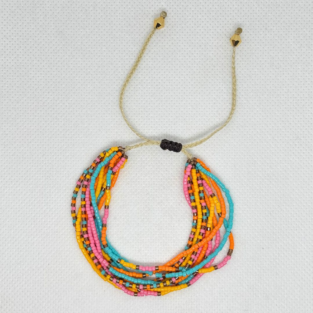 Pulsera Tejida en Miyuki - Arcoiris de verano